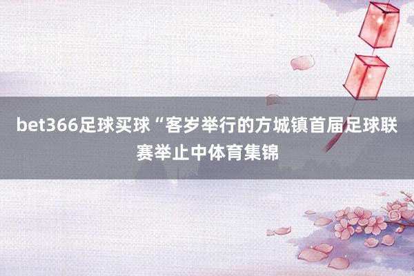 bet366足球买球“客岁举行的方城镇首届足球联赛举止中体育集锦