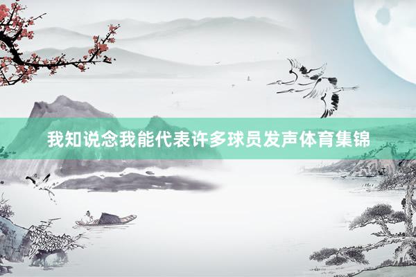 我知说念我能代表许多球员发声体育集锦